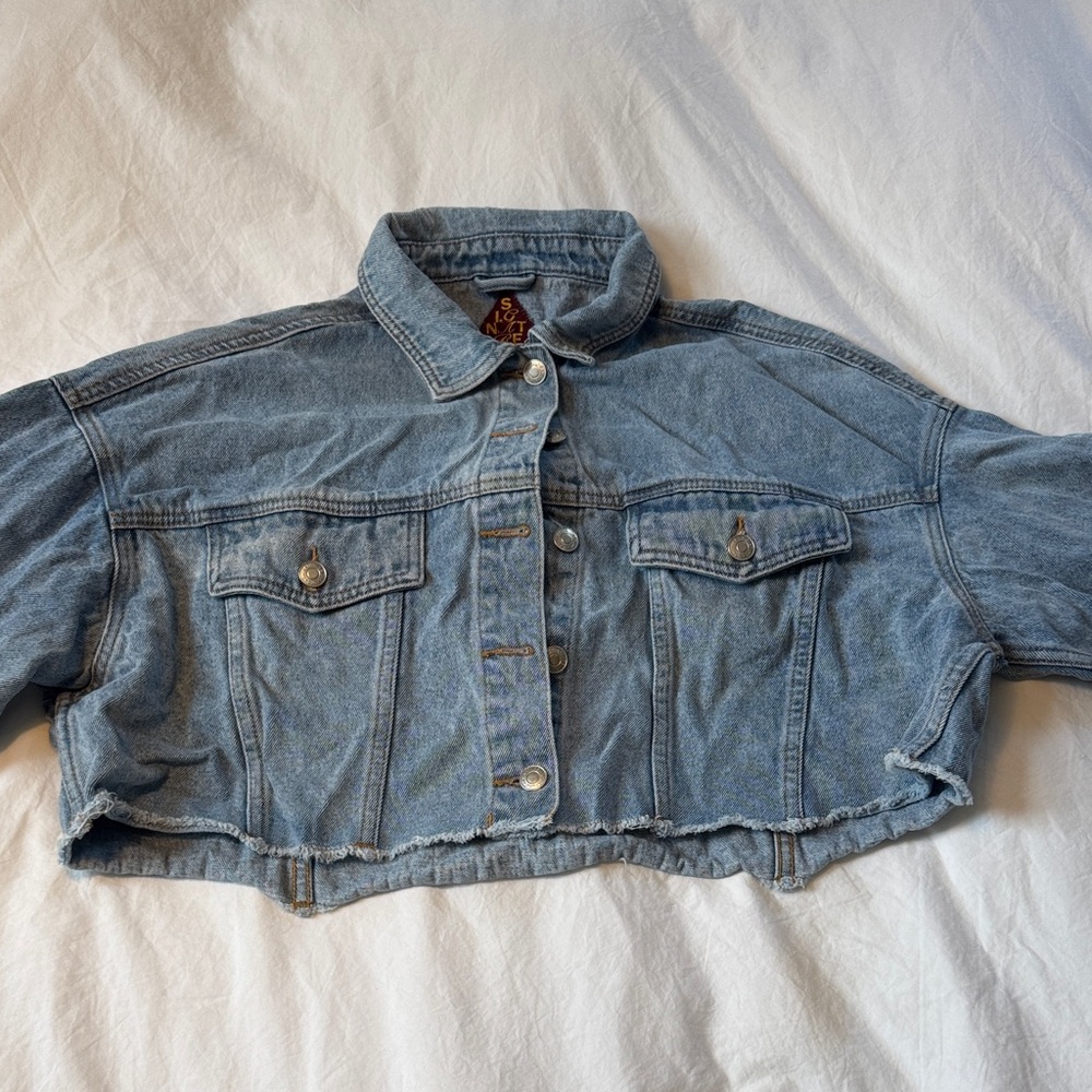 Signature by Levi Strauss Light Blue Cropped Jean Jacket
